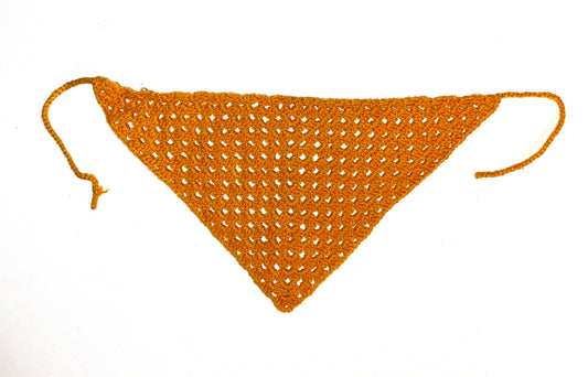 Crochet yellow bandana