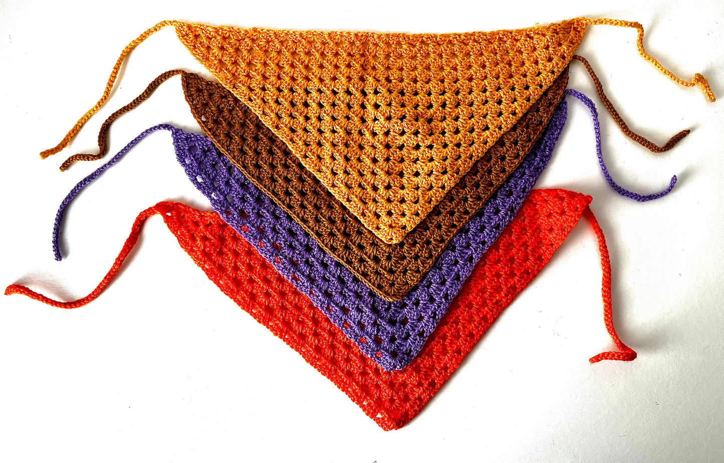Crochet yellow bandana