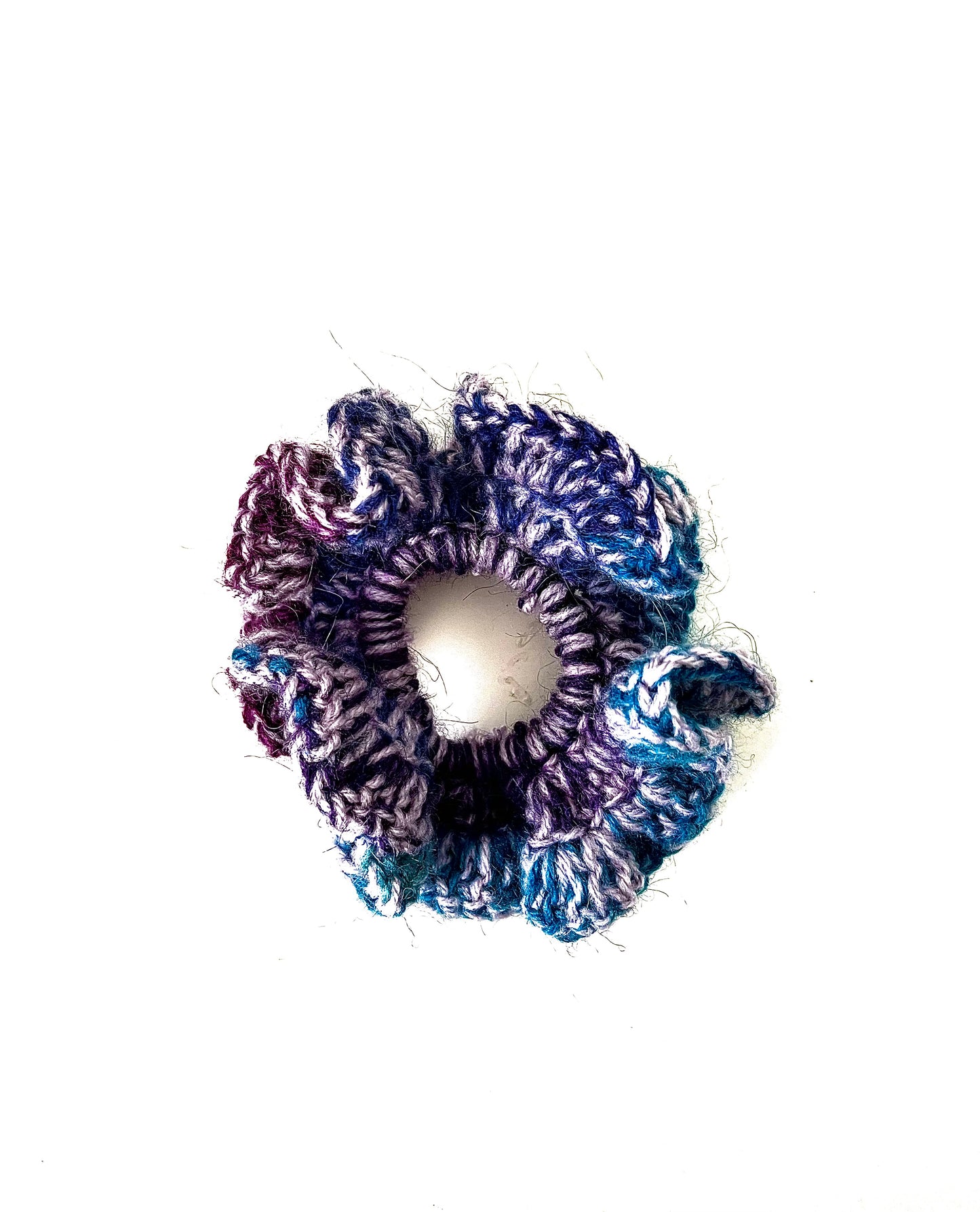 Crochet scrunchie funky purple