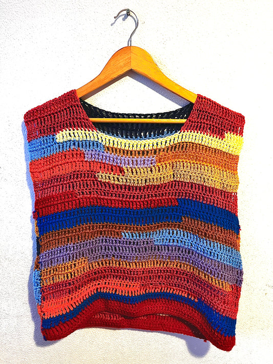 Scrappy colorful sweater vest