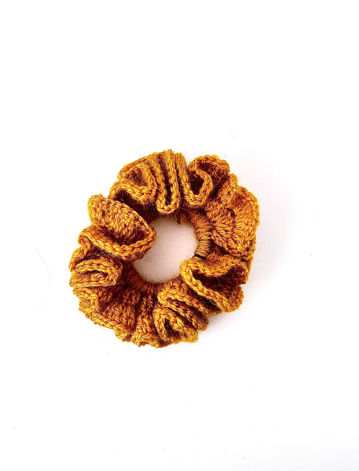 Crochet yellow scrunchie