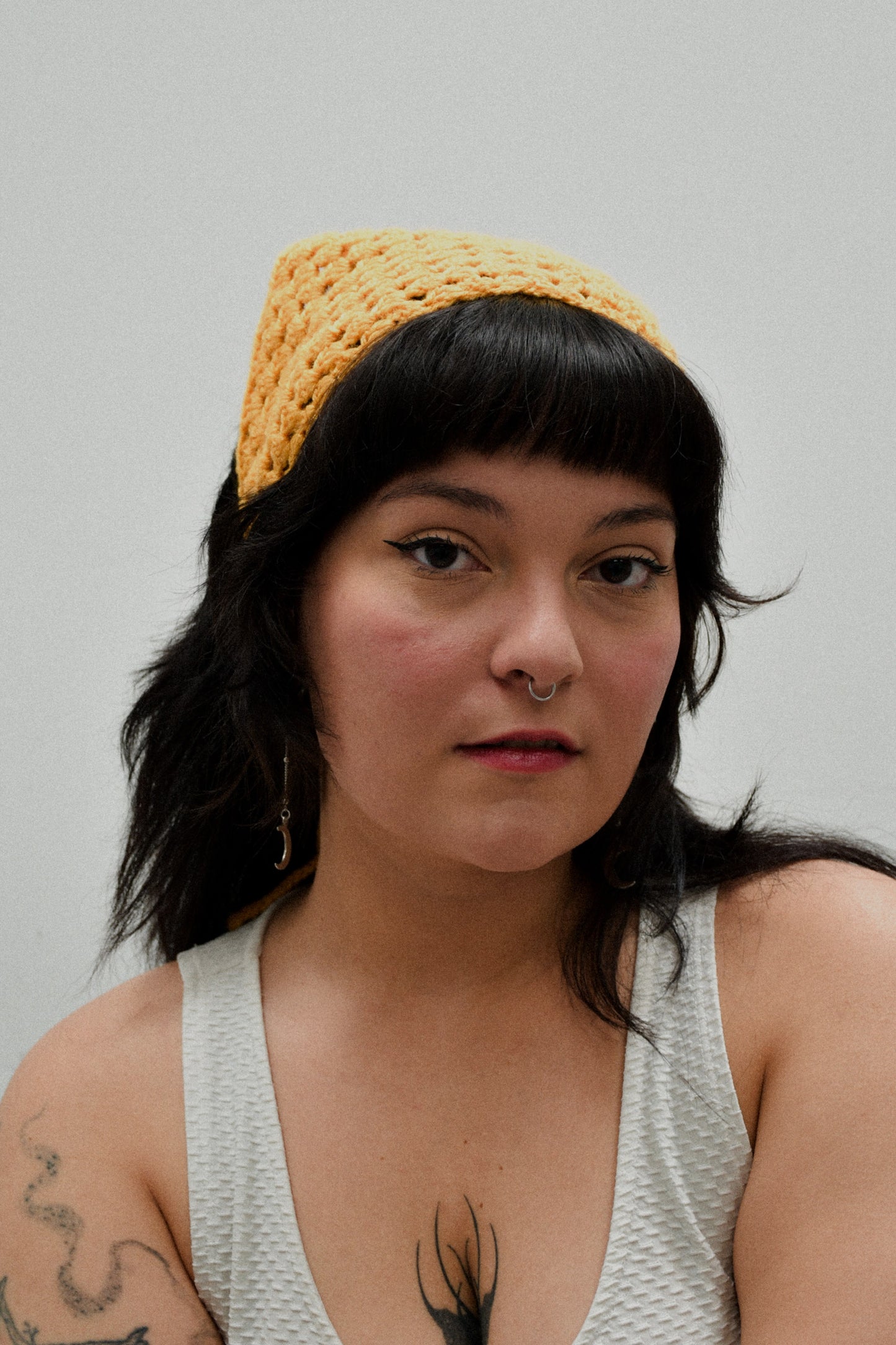 YELLOW CROCHET BANDANA