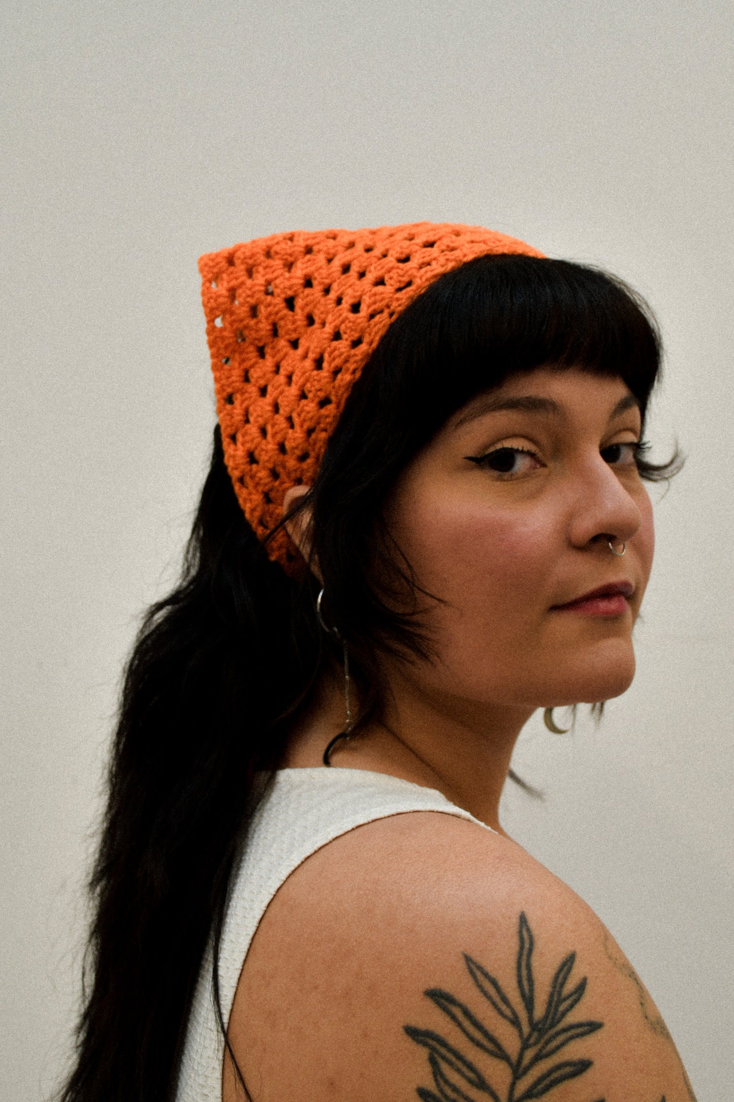 ORANGE CROCHET BANDANA