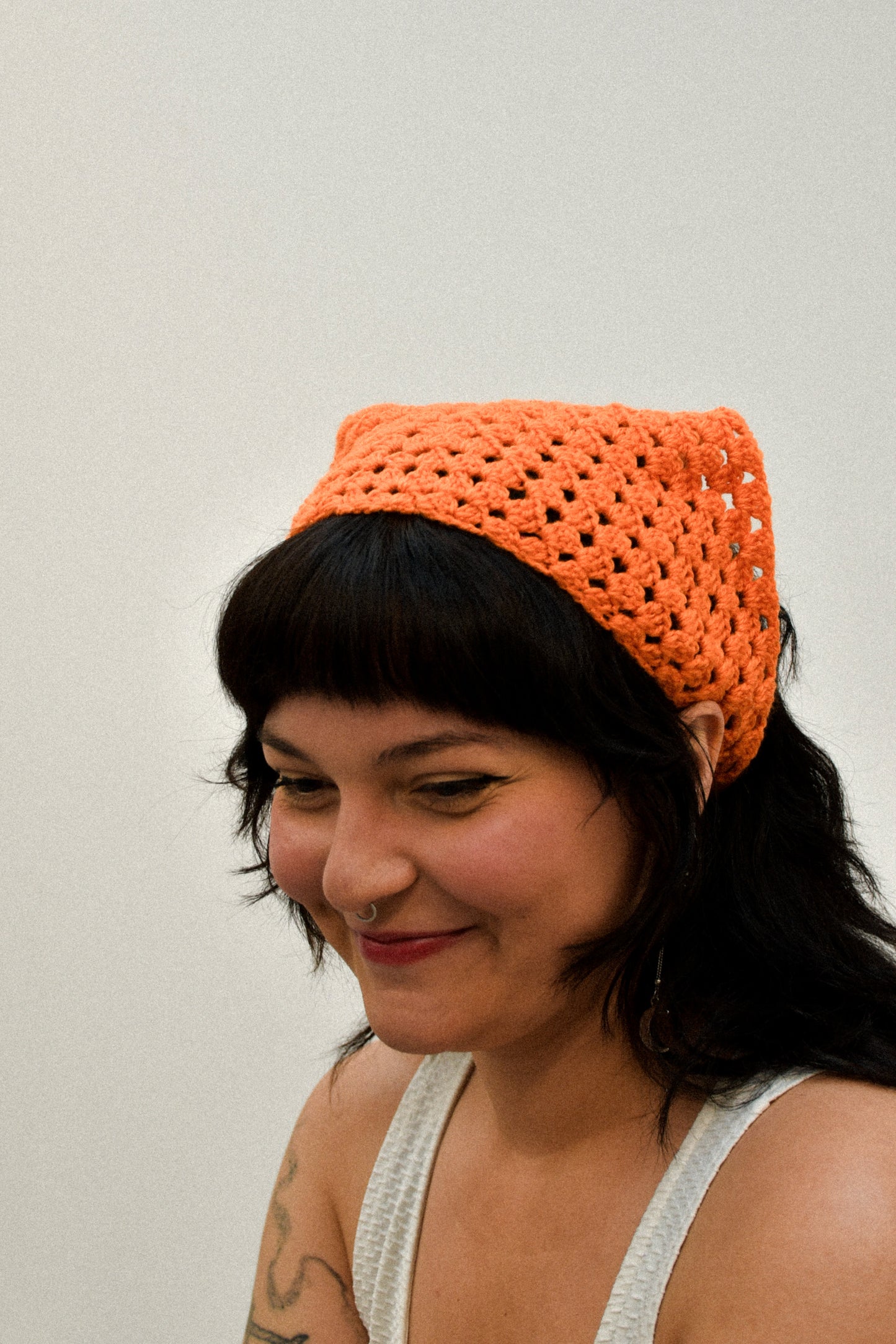 ORANGE CROCHET BANDANA