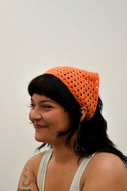 ORANGE CROCHET BANDANA