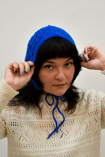 ULTRAMARINE GRANNY SQUARE BONNET