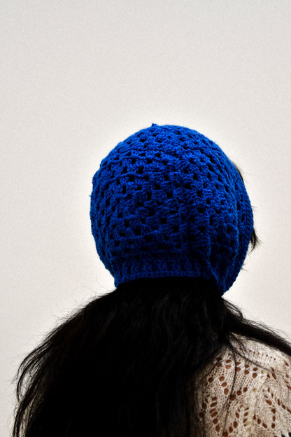 ULTRAMARINE GRANNY SQUARE BONNET