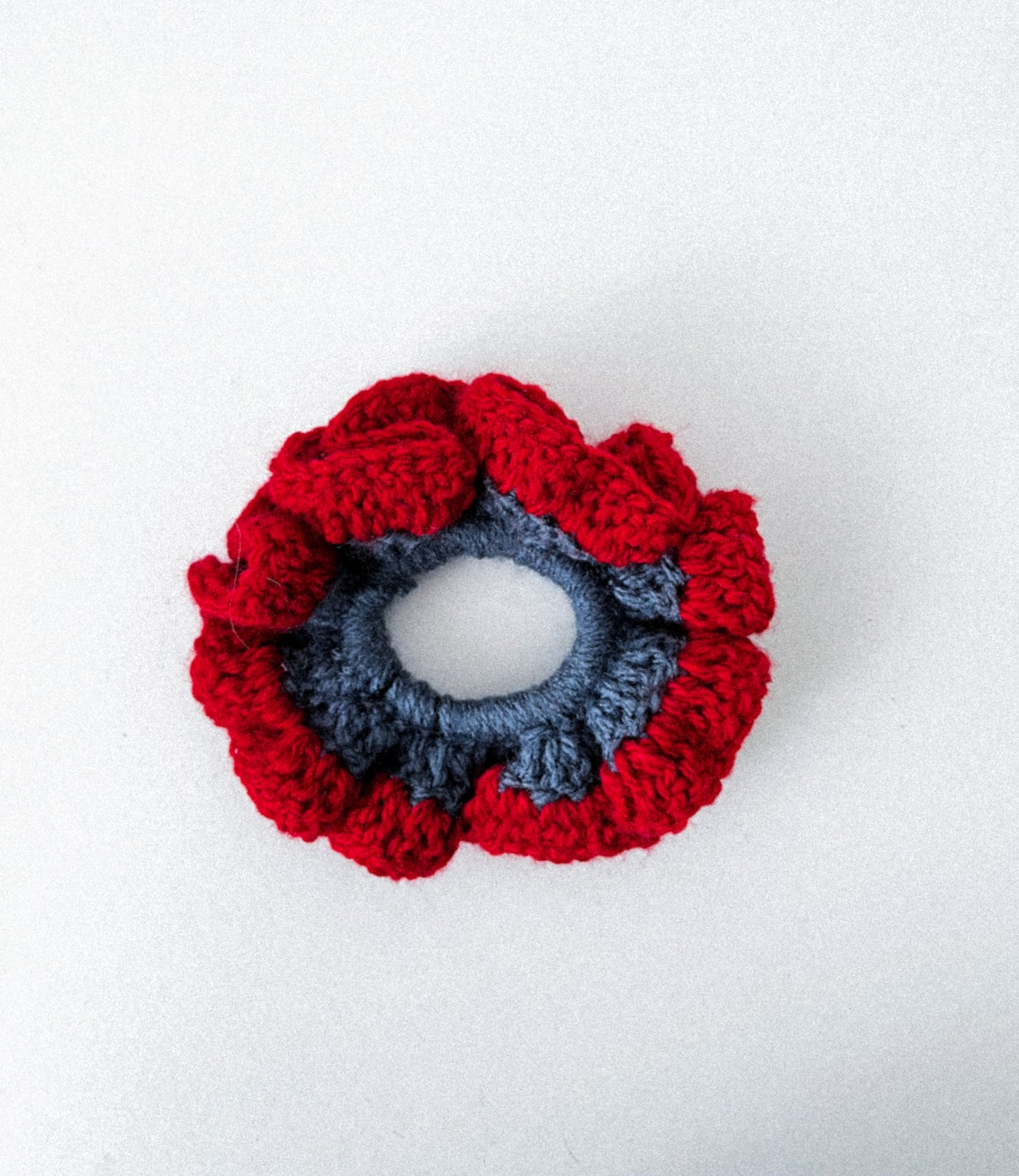 RED&BLUE CROCHET SCRUNCHIE