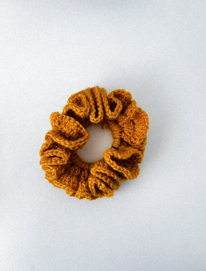 YELLOW CROCHET SCRUNCHIE