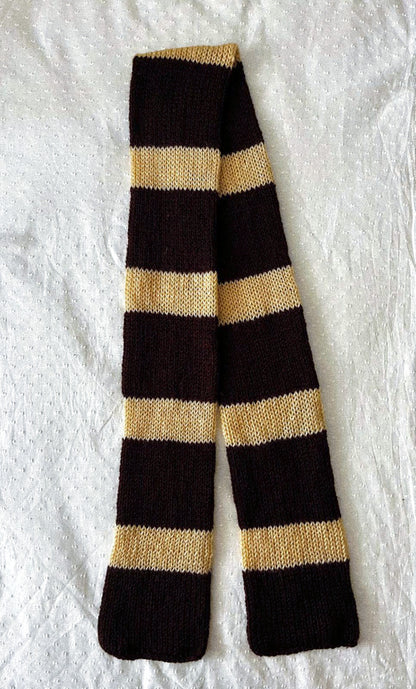 STRIPED BROWN&BEIGE KNITTED SCARF