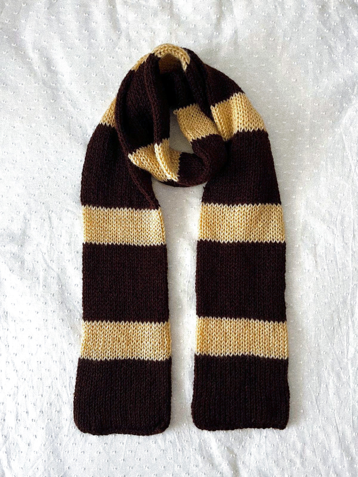 STRIPED BROWN&BEIGE KNITTED SCARF